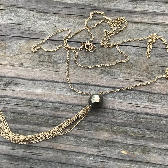 Nordstrom Rack Necklaces gold Tone faceted bead - Picture 4 of 9